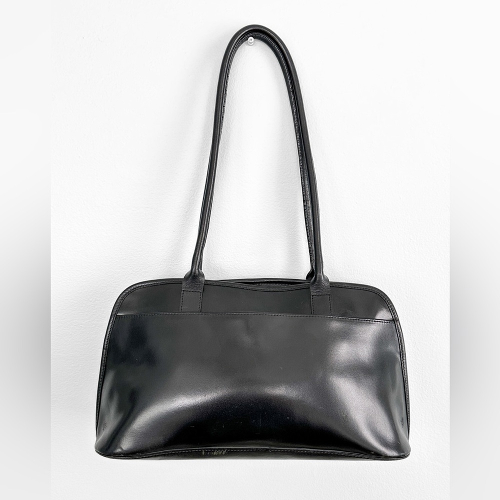 **SOLD** Longchamp Roseau Toggle Domed Black Leather Shoulder Bag France - Picture 4 of 16